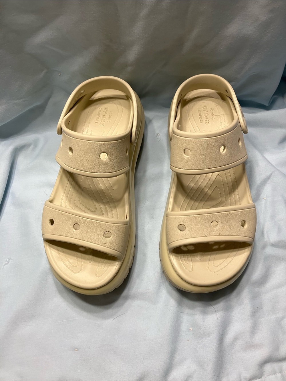 CROCS Platform Slide Sandals in Beige - Picture 4 of 9